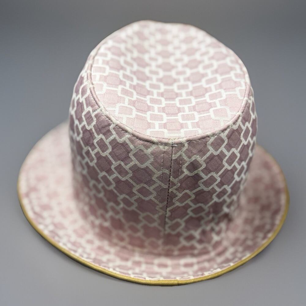 Nine West Pink White Geometric Fedora Hat Women's One Size 1080